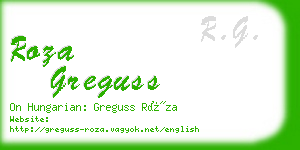 roza greguss business card